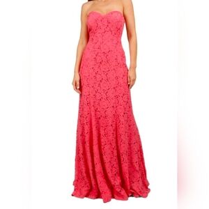 New Rene Ruiz Prom Dress Strapless Sweetheart Lace Gown Sequins Formalwear